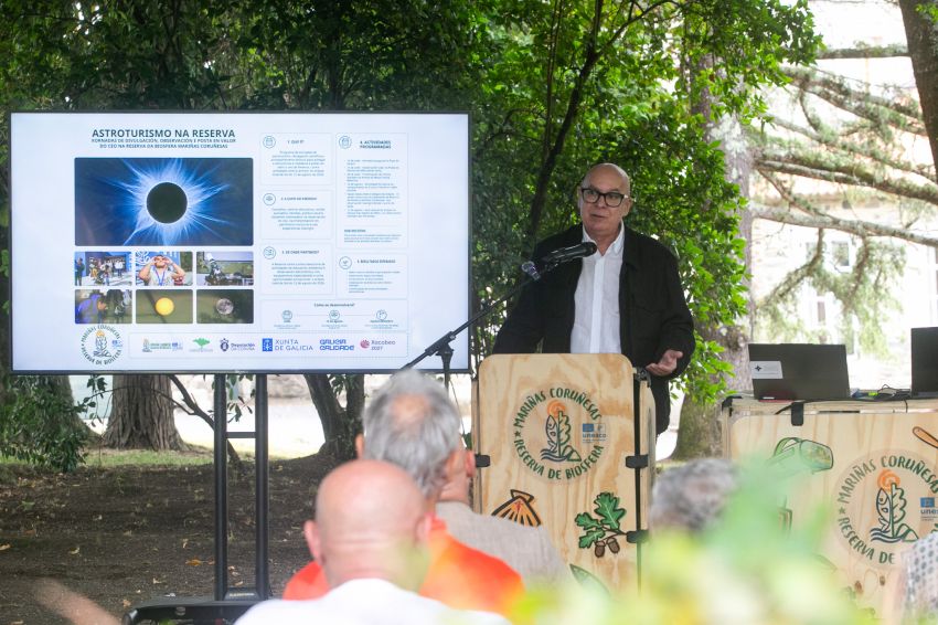 Regueira salienta a importancia de cumprir as medidas de seguridade ante a eclipse do 12 de agosto na presentación da Reserva de Biosfera Mariñas Coruñesas como Destino Starlight