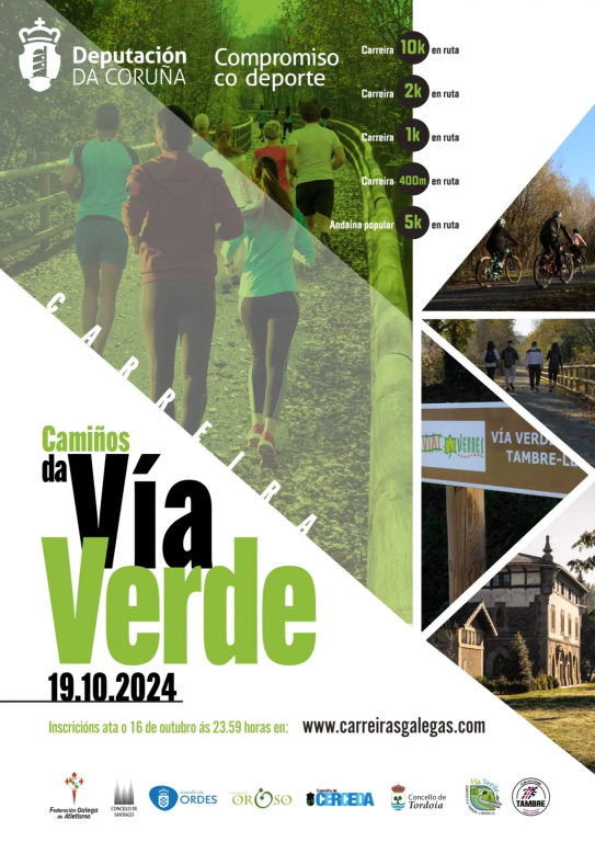 A Deputación da Coruña organiza o 19 de outubro a I Carreira Camiños da Vía Verde