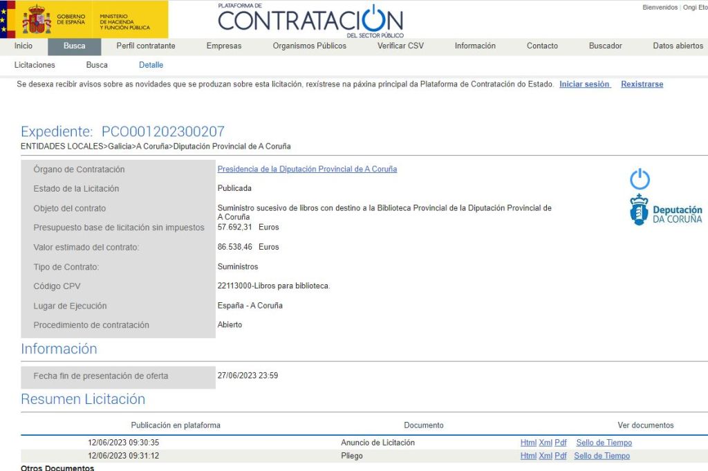 Aberta a licitación da subministración de libros á Biblioteca