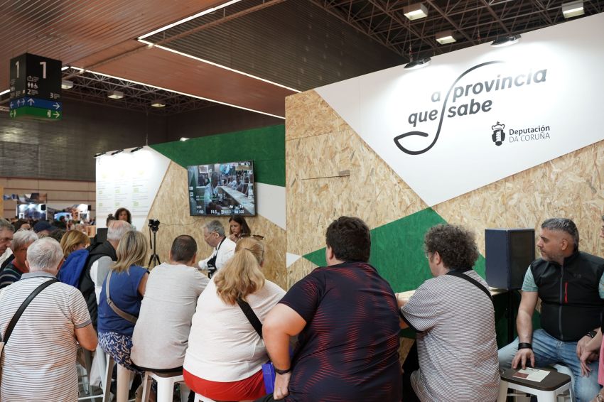 O cociñeiro Antonio Amenedo, do Pazo de Santa Cruz de Mondoi, protagoniza o showcooking da Deputación na segunda xornada da Feria de Bilbao