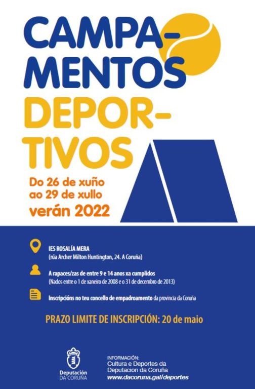 A Deputación abre o prazo para que 500 nenos e nenas da provincia se anoten aos campamentos deportivos